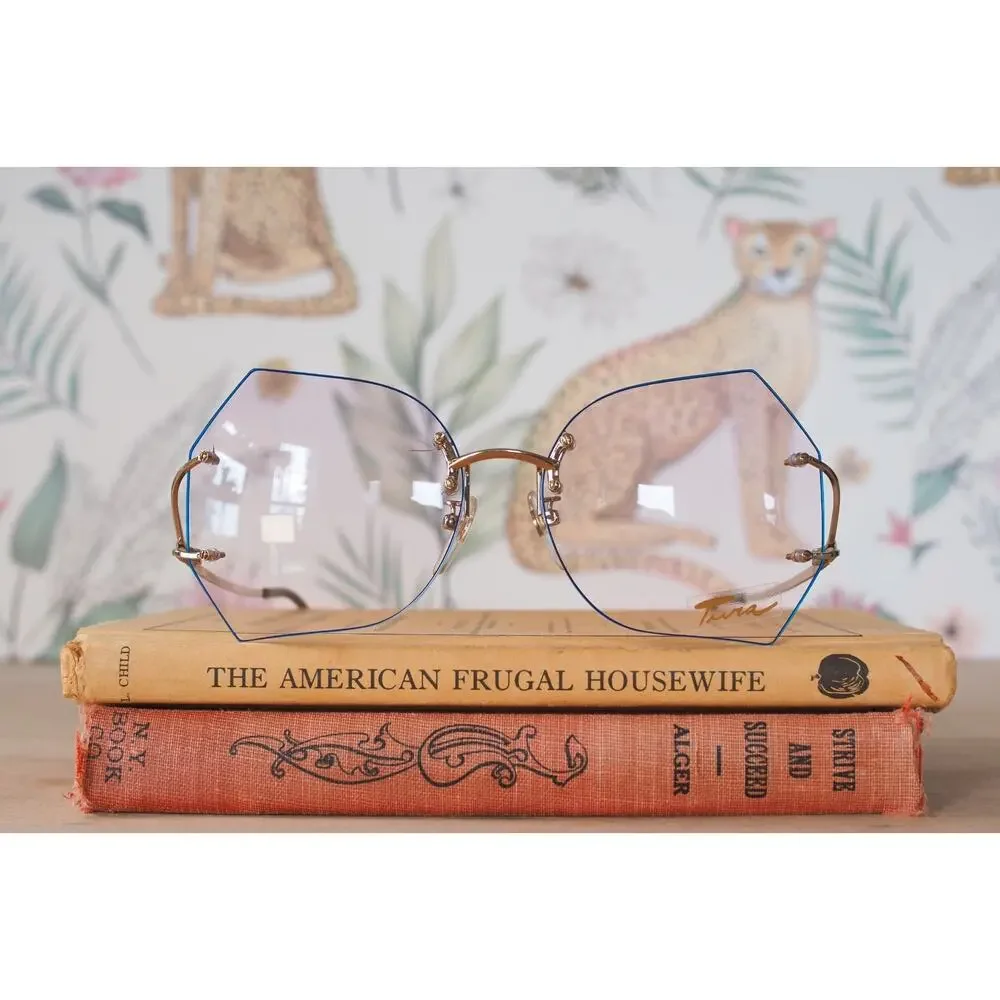 Vintage 1970s Tura Butterfly Sunglasses France Rimless JACKIE Retro Whimsigoth